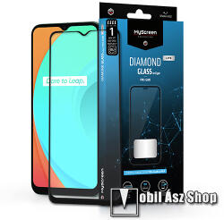 MyScreen Realme C11, C12, C21, MYSCREEN DIAMOND GLASS LITE EDGE üvegfólia, 9H, Full, Fekete