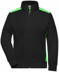 James & Nicholson Női pulóver kapucni nélkül JN869 - Fekete / limeszín | 4XL (1-JN869-1764232)