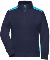 James & Nicholson Női pulóver kapucni nélkül JN869 - Sötétkék / türkiz | 2XL (1-JN869-1764262)