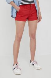 Pepe Jeans pamut rövidnadrág Balboa Short női, piros, sima, közepes derékmagasságú - piros 31
