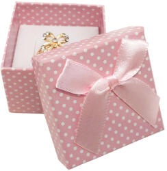  Polca puncte cutie de cadou pentru inel sau cercei, roz