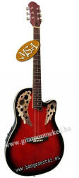 MSA RB-440 RBB EQ, redburst vörös színű Roundback elektro-akusztikus gitár