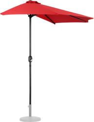 UNIPRODO Félköríves napernyő - Piros - ötszögletű - 270 x 135 cm (UNI_HALFUMBRELLA_R300RE_N)