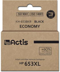 ACTIS KH-653BKR Ink for HP printer, replacement HP 653XL 3YM75AE; Premium; 20ml; 575 pages; black (KH-653BKR)