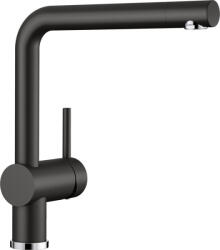 BLANCO LINUS SILGRANIT®-Look HD / fekete-króm színű / kétszínű / egykaros, magas, álló konyhai mosogató csaptelep, 360° fokban elforgatható kifolyó, 526149 (526149)
