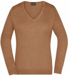 James & Nicholson (Daiber) Női pamut pulóver JN658 - Camel | 2XL (1-JN658-1710772)