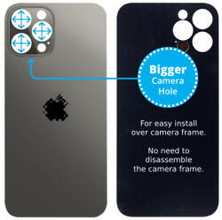 Apple iPhone 12 Pro Max - Sticlă Carcasă Spate cu Orificiu Mărit pentru Cameră (Graphite), Graphite