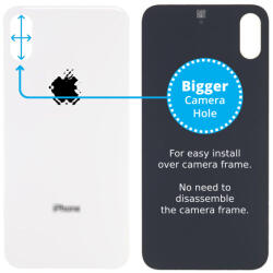 Apple iPhone XS - Sticlă Carcasă Spate cu Orificiu Mărit pentru Cameră (Silver), Silver