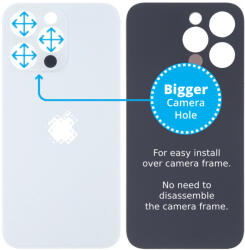 Apple iPhone 13 Pro - Sticlă Carcasă Spate cu Orificiu Mărit pentru Cameră (Silver), Silver