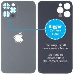 Apple iPhone 13 Pro Max - Sticlă Carcasă Spate cu Orificiu Mărit pentru Cameră (Graphite), Graphite