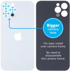 Apple iPhone 13 Pro Max - Sticlă Carcasă Spate cu Orificiu Mărit pentru Cameră (Silver), Silver