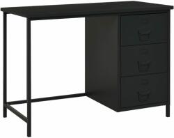vidaXL Birou cu sertare, negru, 105x52x75 cm, oțel, industrial (339634)