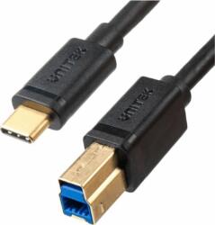 Unitek C14096BK-2M USB-C apa - USB-B apa 3.2 Nyomtató kábel - Fekete (2m) (C14096BK-2M)