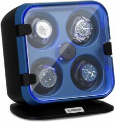 Klarstein Clover Watch winder, suport pentru 4 ceasuri, 3 rotații, 4 viteze LED (WW1-CloverBlue) (WW1-CloverBlue) - electronic-star