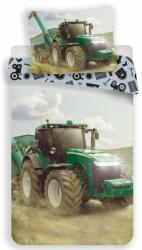 Jerry Fabrics Lenjerie de pat Tractor - Albă / verde | 140 x 200 cm / 70 x 90 cm (19BS199)