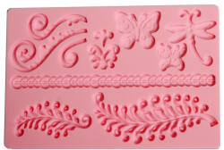  Szilikon öntőforma - indák és lepkék 20*12, 5*0, 8cm (27552)