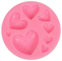  Szilikon öntőforma - Teli szívek 7, 5*1, 3cm (27551)