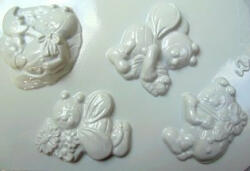  Gipszkiöntő 26*20cm, méhecske és katica 4db-os (24583)