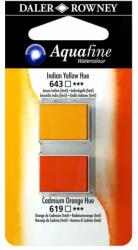 Daler-Rowney Set 2 culori acuarela godete Aquafine Daler Rowney, Indian Yellow Hue & Cadmium Orange Hue