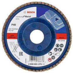 Bosch X431 legyező csiszolótárcsa, Standard for Metal, 115 mm, 22, 23 mm, 40 2608601270 (2608601270)