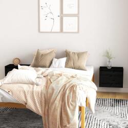 vidaXL Dulapuri de perete, 2 buc. , negru, 45x30x35 cm, lemn masiv pin (813444) Raft