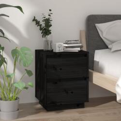 vidaXL Noptieră, negru, 40x35x50 cm, lemn masiv de pin (813323)