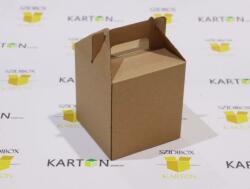 Szidibox Karton Ajándék doboz fogófüllel kartondoboz 115x115x130mm barna (SZID-00587)