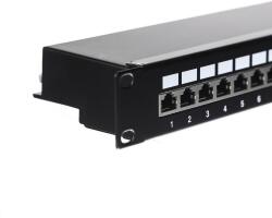 NETRACK patchpanel 19'' 24 ports cat. 6 FTP LSA, with shelf (104-07) - pcone