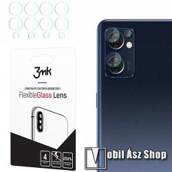 3mk Protection kameravédő flexibilis üveg 4db - 2.5D lekerekített szél, karcálló, ultravékony, 0, 2mm, 7H - ÁTLÁTSZÓ - Oppo Reno7 5G / Find X5 Lite