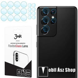 3mk Protection kameravédő flexibilis üveg 4db - 2.5D lekerekített szél, karcálló, ultravékony, 0, 2mm, 7H - ÁTLÁTSZÓ - SAMSUNG Galaxy S21 Ultra 5G (SM-G998B/SM-G998B/DS)