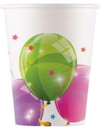 party pohár papír lufis 8 db-os 200 ml