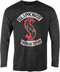 ROCK OFF Tricou pentru bărbați cu mânecă lungă Slipknot - Patched Up - Black Dip-Dye - ROCK OFF - SKLST75MDD