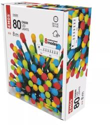 EMOS D5AM05 - Коледна светлина, 8m, 80 LED крушки "Cherry" MF, IP44, многоцветни (D5AM05)