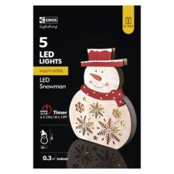 EMOS ZY2331 - Снежен човек, 5LED, 20 x 30 см, 2xAAA, топла светлина, IP20 (ZY2331)
