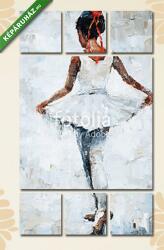 Többrészes Vászonkép, Premium Kollekció: Balerina fehér ruhában (olajfestmény reprodukció)(135x80 cm, W01)