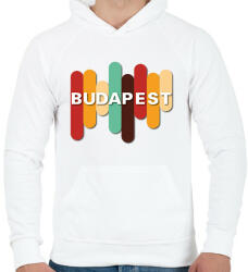 printfashion Budapest - Színes - Férfi kapucnis pulóver - Fehér (7138384)