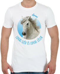printfashion Lovas szív - Lipicai - Férfi póló - Fehér (7192863)
