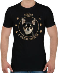 printfashion Csivava - Legjobb barát - Férfi póló - Fekete (7174456)