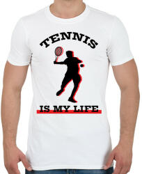 printfashion Tennis is my life - Férfi póló - Fehér (7168054)