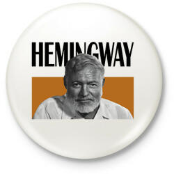 printfashion Hemingway - Önarckép - Kitűző, hűtőmágnes - Fehér (7120335)