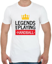 printfashion Legends are playing handball - Férfi póló - Fehér (7159574)