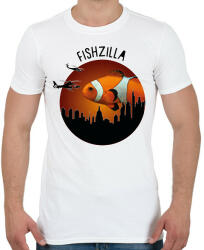 printfashion Fishzilla - Férfi póló - Fehér (7180891)