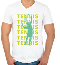printfashion Tennis - Férfi V-nyakú póló - Fehér (7168130)