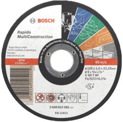 Bosch Set 25 discuri de tăieri drepte Rapido Multi Construction 125x1.6 (2608602383) Disc de taiere