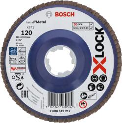 Bosch Disc de șlefuire evantai, drept, Best for Metal cu X-LOCK Ø125 mm, G120 (2608619212)