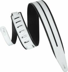 Levy's Double Racing Stripe White Curea de chitară (MG317DRS-BLK_WHT)