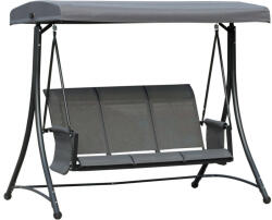 AOSOM Hintaágy 3 személyes kerti ülőgarnitúra 196x128x172 cm szürke