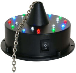 Fuzzix MB-W18LED Diszkógömb, tükörgömb forgató motor, elemes + 18xRGB LED, hangvezérelt
