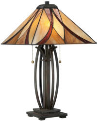 Elstead Lighting ELSTEAD-QZ-ASHEVILLE-TL Többszínű Színű Tiffany Asztali Lámpa 2XE27 60W IP20 (QZ-ASHEVILLE-TL)