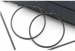Elegance Különleges fekete fazonú nemesacél karika fülbevaló 7 cm átmérőjű (FBV - 4551fekete7)